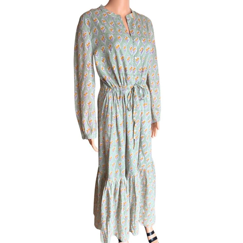 NWT Emerson Fry Francis Maxi Dress Harper Organic Green Floral Boho Large - Picture 10 of 12